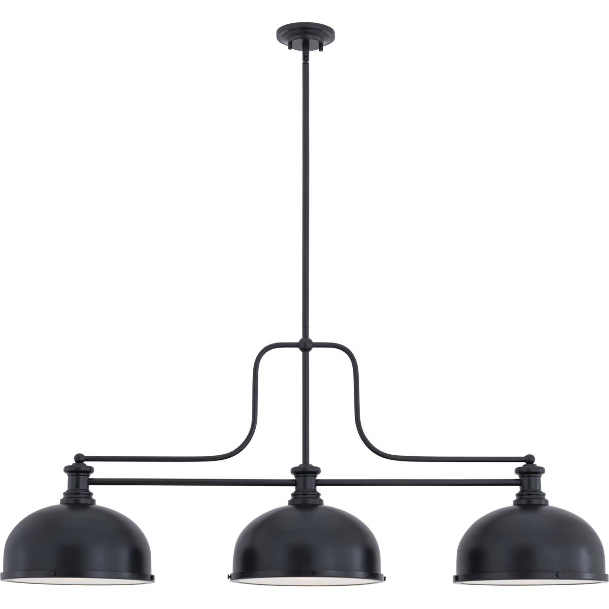 Z-Lite 725-3MB-D12MB Melange 3 Light 52 inch Matte Black Billiard Ceiling Light
